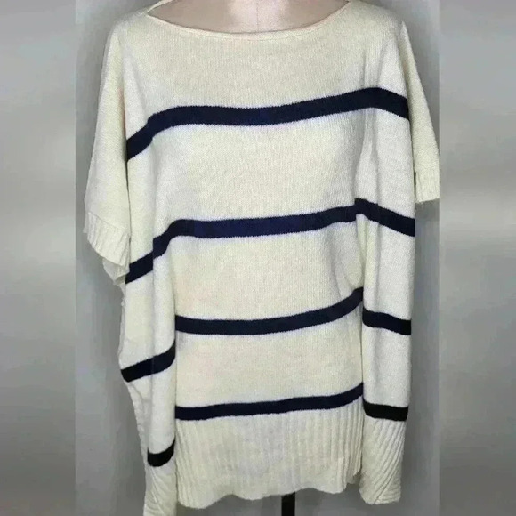 Loft Striped Modern Poncho NWT New Womens Size M L - Picture 4 of 15
